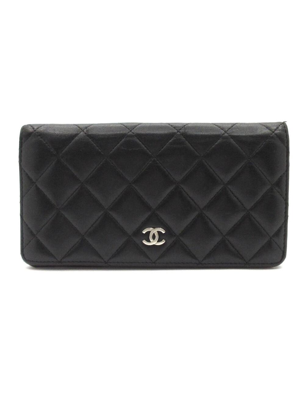 Chanel Matelasse Black Lambskin Long #307410C57B